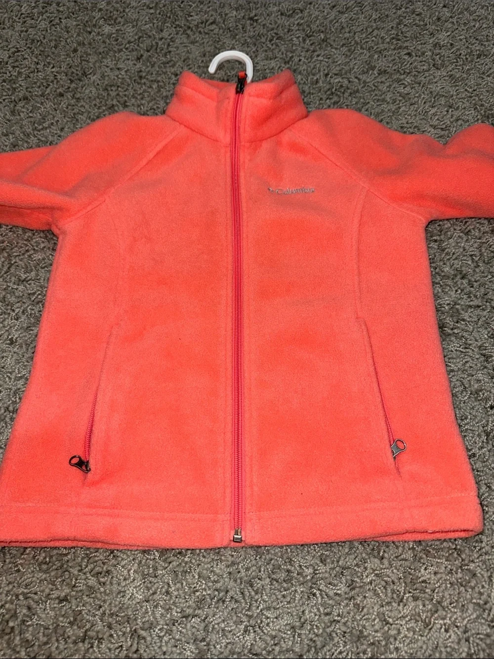 Columbia Kids Coral Pink Full-Zip Fleece Jacket (S 7/8)